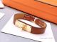 Best Copy Hermes Orange Calf Leather Bracelet & Gold Clip (8)_th.jpg